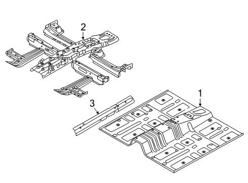 2017 Hyundai Sonata Pillars, Rocker & Floor - Floor & Rails Panel Assembly-Center Floor Diagram for 65110-C2000