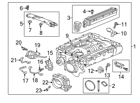 2016 Cadillac CTS Throttle Body Throttle Body Diagram for 12670983