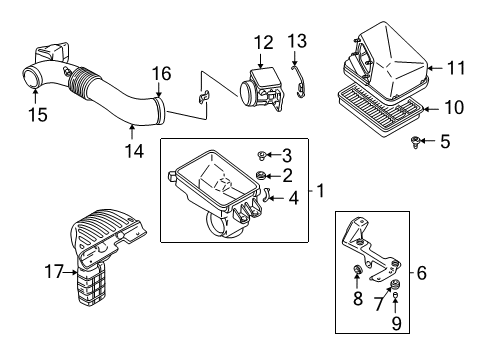 2004 Mitsubishi Eclipse Filters Body-Air Cleaner Diagram for MR450009