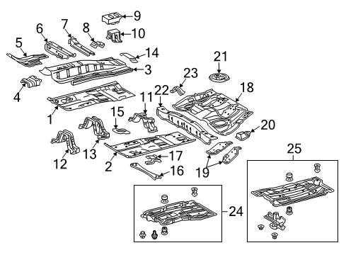 2013 Toyota Prius Plug-In Pillars, Rocker & Floor - Floor & Rails Front Floor Pan Diagram for 58112-47900