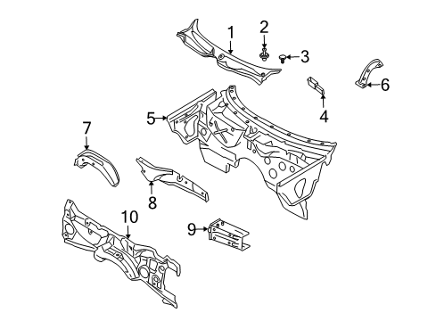 2006 BMW Z4 Cowl Water Drain, Left Diagram for 51717018221