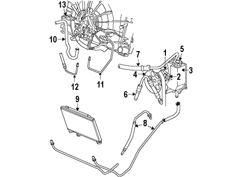 2006 Dodge Ram 1500 P/S Pump & Hoses Cooler-Power Steering Diagram for 5290811AC