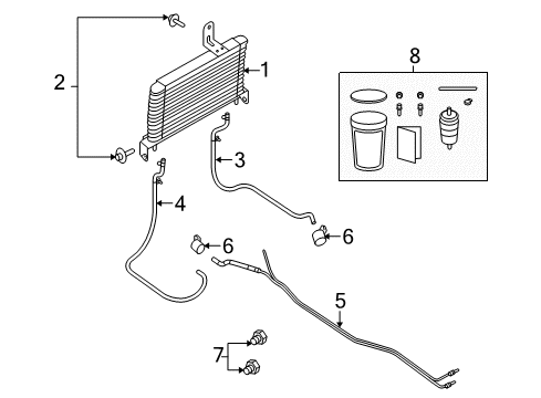 2010 Ford E-250 Oil Cooler Tube Assembly Diagram for 9C2Z-7R081-D