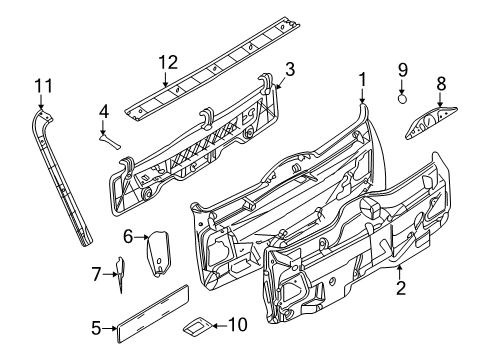 2001 BMW 540i Interior Trim - Lift Gate Trim Panel Tool Box Diagram for 51498216749