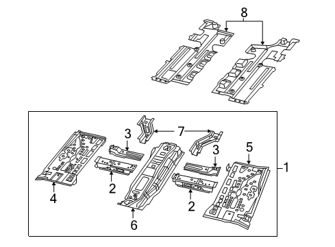 2021 Jeep Renegade Floor & Rails Front Seat Retention Diagram for 68246069AC