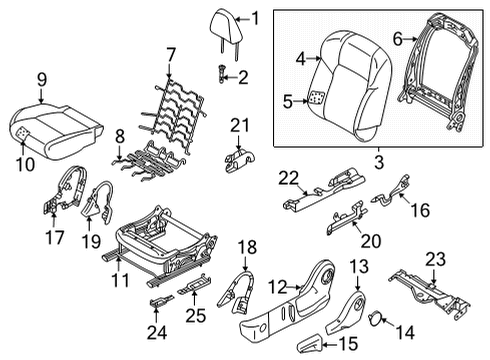 2021 Nissan Rogue Driver Seat Components Pad-FRT St CUSH Diagram for 89357-6RA0A