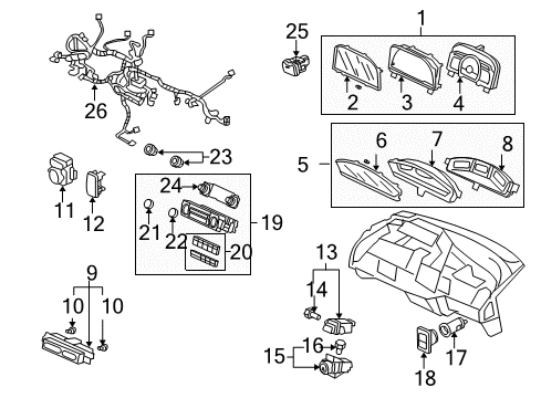 2011 Honda Civic Switches Sensor Assembly, Position Diagram for 28900-RPC-013