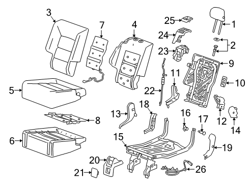 2022 Chevrolet Equinox Rear Seat Components Cushion Cover Diagram for 84535105