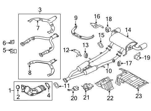 2016 Infiniti QX50 Exhaust Components INSULATOR Assembly Front Tube, Lower Diagram for 20511-JL00A