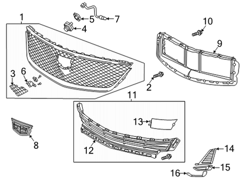 2020 Cadillac CT5 Parking Aid Front Camera Bracket Diagram for 84832108