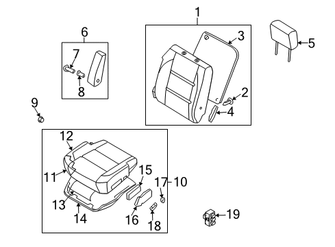 2013 Nissan Armada Power Seats Knob-Switch, Front Seat Slide RH Diagram for 87012-9GE7D