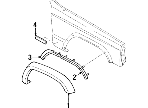 1997 Jeep Cherokee Exterior Trim - Fender Molding-Fender Diagram for 5DY13DX9AD