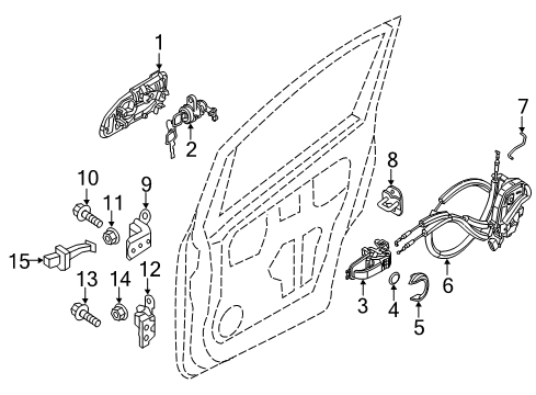 2017 Nissan NV200 Front Door Front Door Lock Actuator Motor, Right Diagram for 80500-9SE1A