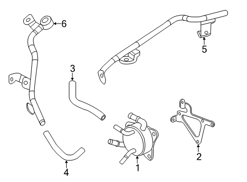 2013 Honda Civic Trans Oil Cooler Warmer (ATf) Diagram for 25560-RZ2-003