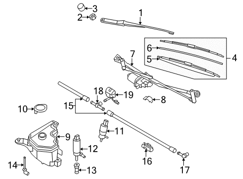 2012 BMW Z4 Wiper & Washer Components T-Connector Diagram for 61677019857