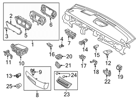 2021 Genesis G90 Cluster & Switches, Instrument Panel Sensor Assembly-INCAR Diagram for 97270-D2AA0