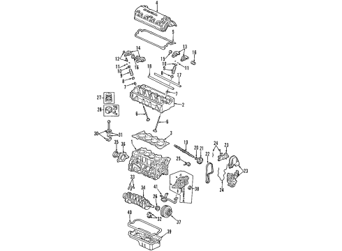 2005 Honda Civic Engine Parts, Mounts, Cylinder Head & Valves, Camshaft & Timing, Variable Valve Timing, Oil Pan, Oil Pump, Balance Shafts, Crankshaft & Bearings, Pistons, Rings & Bearings Washer, Thrust Diagram for 13331-PLM-004