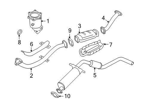 2001 Nissan Xterra Exhaust Components INSULATOR-Heat, Exhaust Tube Front Upper Diagram for 20515-8B410