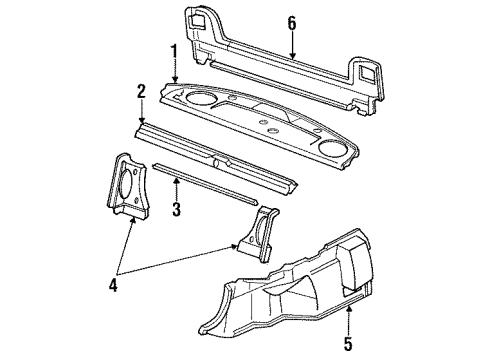 1991 Honda Accord Interior Trim - Rear Body Cover Assy., R. Gusset *NH89L* (PALMY GRAY) Diagram for 84514-SM2-A01ZB