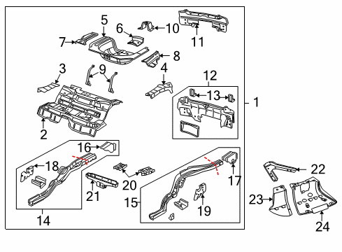 2006 Pontiac GTO Rear Body - Floor & Rails Floor Pan Assembly Diagram for 92169274