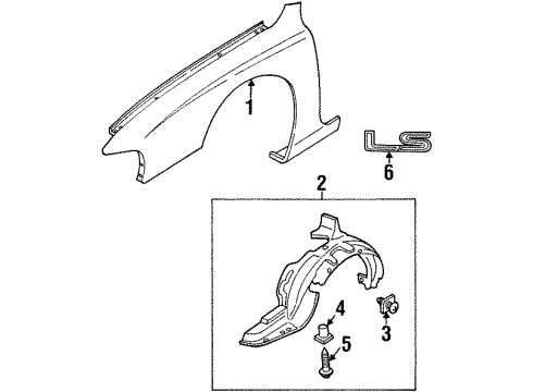 1998 Kia Sephia Fender & Components, Exterior Trim Kit, Side Molding, RH Diagram for US010AY016XX