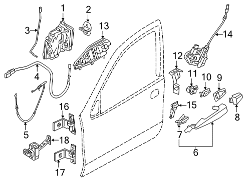 2017 BMW X6 Front Door Light Element With Support, Left Diagram for 51217433845