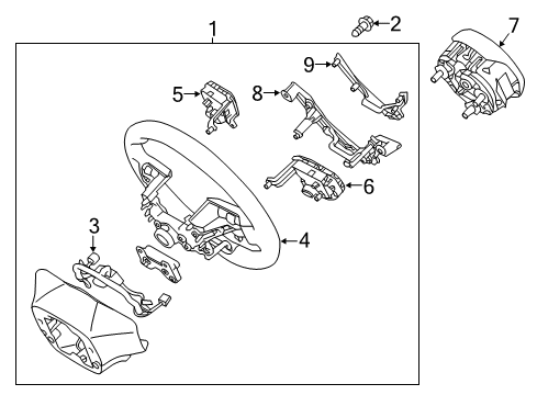 2019 Kia Optima Steering Column & Wheel, Steering Gear & Linkage Extension Wire Diagram for 56190D4010