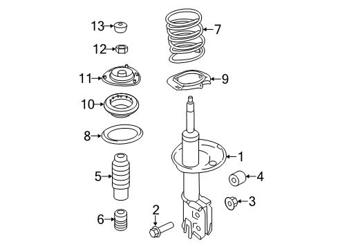 2011 Kia Optima Struts & Components - Front Damper Assembly-Dynamic Diagram for 546992T000