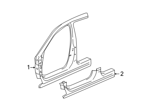 2022 Acura MDX Aperture Panel Panel Left, Front Outsid Diagram for 04645-TYA-A00ZZ