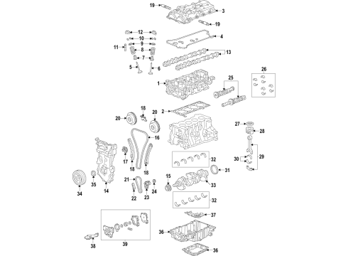 2019 Chevrolet Colorado Engine Parts, Mounts, Cylinder Head & Valves, Camshaft & Timing, Variable Valve Timing, Oil Pan, Oil Pump, Balance Shafts, Crankshaft & Bearings, Pistons, Rings & Bearings Transmission Mount Diagram for 23386652