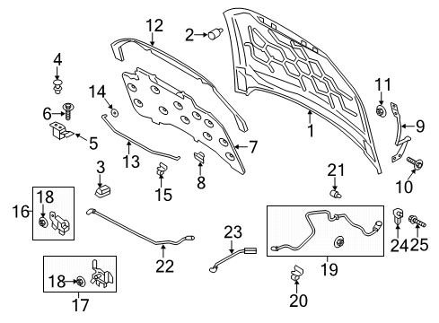 2014 Ford Fusion Hood & Components Latch Diagram for DS7Z-16701-B