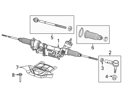 2019 Dodge Challenger Steering Column & Wheel, Steering Gear & Linkage Gear-Rack And Pinion Diagram for 68466314AB