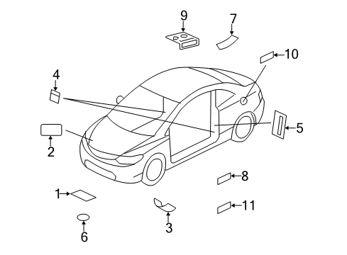 2007 Honda Civic Information Labels Label, Fuse Diagram for 38205-SVA-A02