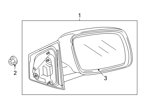 2011 Dodge Journey Outside Mirrors Mirror-Outside Rearview Diagram for 1CE351PLAE