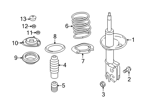 2012 Hyundai Sonata Struts & Components - Front Flange Nut Diagram for 62618-3S000