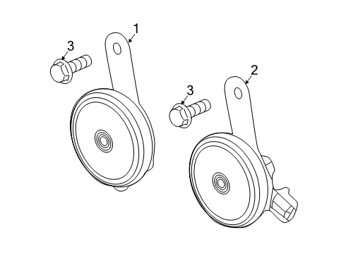 2019 Honda Clarity Horn Horn Assembly (Low) Diagram for 38100-TLA-A01