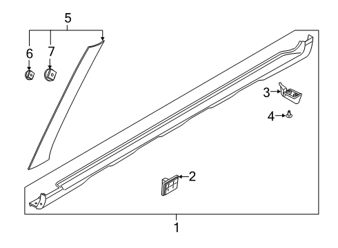 2020 Hyundai Venue Exterior Trim - Pillars, Rocker & Floor Screw-Tapping Diagram for 12493-04147-K