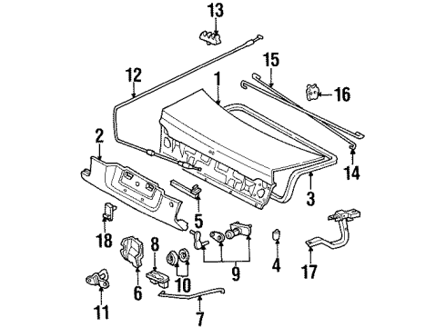 1997 Honda Accord Trunk Lid Lid, Trunk (DOT) Diagram for 68500-SV4-A80ZZ