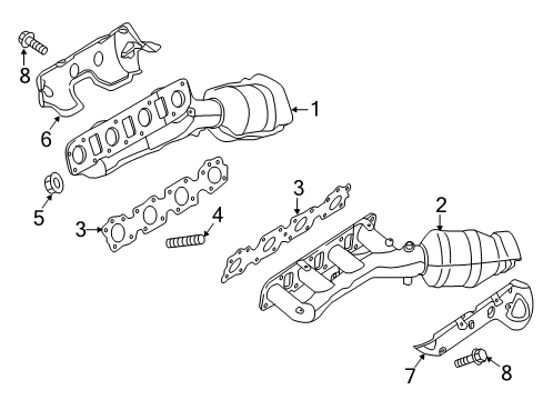 2018 Nissan Titan Exhaust Manifold Gasket-Man Exhaust Diagram for 14036-EZ30A