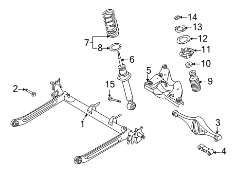 2000 Infiniti I30 Rear Suspension INSULATOR Assembly-Shock ABSORBER Mounting Diagram for 55320-2Y00A