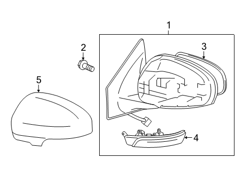 2015 Scion iQ Outside Mirrors Mirror Assembly Diagram for 87910-74090
