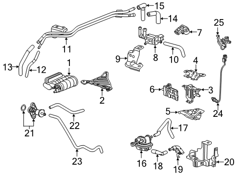 2020 Honda CR-V Emission Components Valve Assembly, Purge Diagram for 36162-5K1-A11