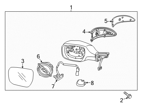 2016 Kia K900 Outside Mirrors Camera Assembly-Side View Diagram for 957903T000