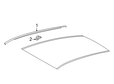 2014 Scion iQ Exterior Trim - Roof Drip Molding Diagram for 75552-74010