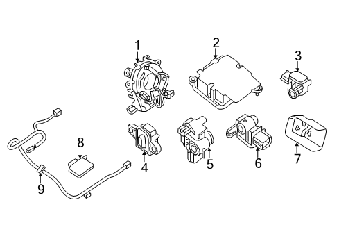 2013 Nissan Pathfinder Air Bag Components Controller Assembly-OCCUPANT Sensor Diagram for 98856-3TY0A
