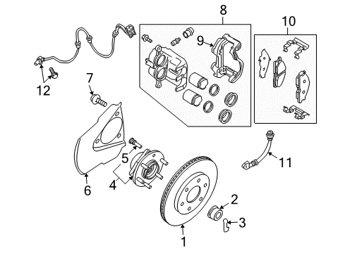 2007 Nissan Pathfinder Anti-Lock Brakes Sensor Assembly Anti Ski, Rear Diagram for 47900-5X01A