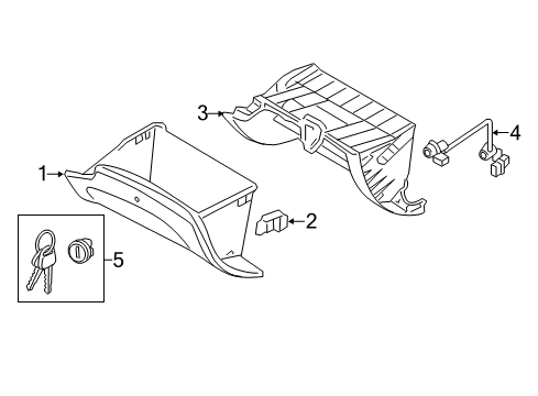 2014 Hyundai Equus Glove Box Cover Assembly-Glove Box Upper Diagram for 84540-3N800-RY