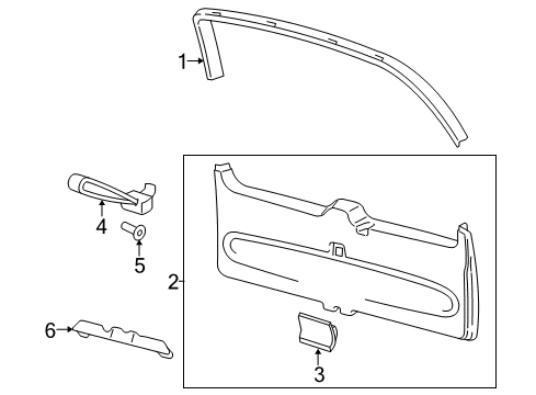 2016 Ford Expedition Interior Trim - Lift Gate Upper Molding Diagram for FL1Z-7842410-AA