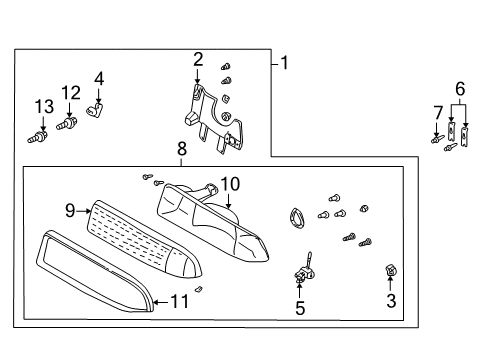 2003 Chevrolet S10 Headlamps Adjuster Asm, Headlamp Horizontal Diagram for 16524355