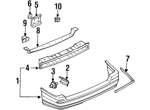1991 Mercury Tracer Rear Bumper Stone Deflector Diagram for FOCZ17808A
